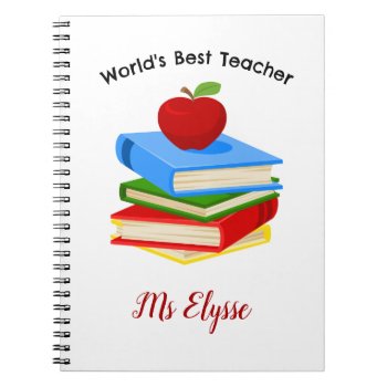World's Best Teacher Personalized Modern Notebook by CallaChic at Zazzle