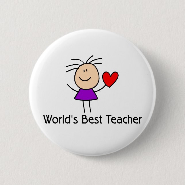 World's Best Teacher Pinback Button (Front)