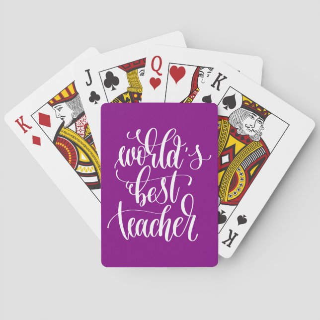 World's Best Teacher Poker Cards (Back)