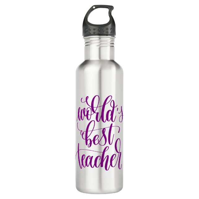 World's Best Teacher Stainless Steel Water Bottle (Front)