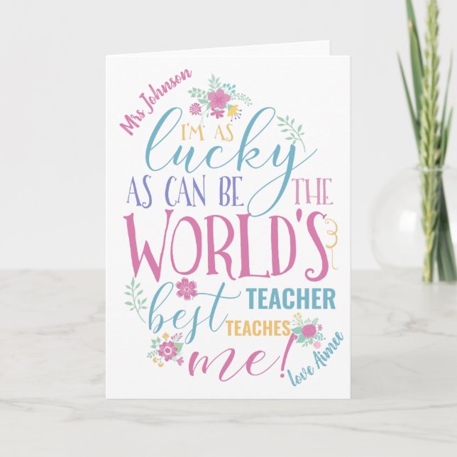 worlds best teacher teaches me card (Front)
