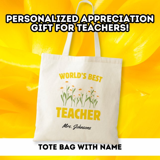 World's Best Teacher Thank You Custom Tote Bag (Creator Uploaded)