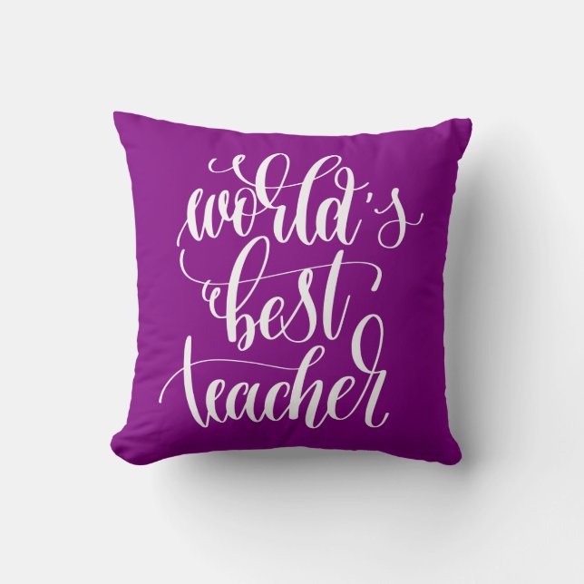 World's Best Teacher Throw Pillow (Front)
