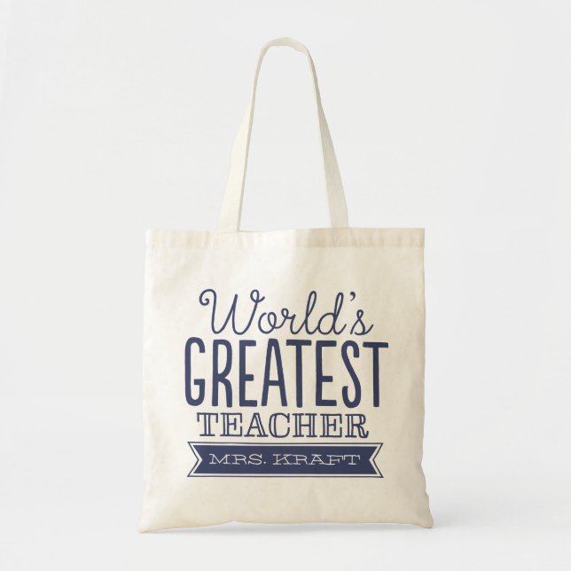 World's Best Teacher Tote Bag Gift (Front)