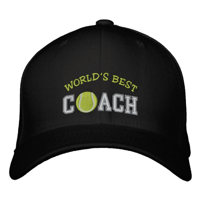 World's Best Tennis Coach Embroidered Baseball Hat (Front)