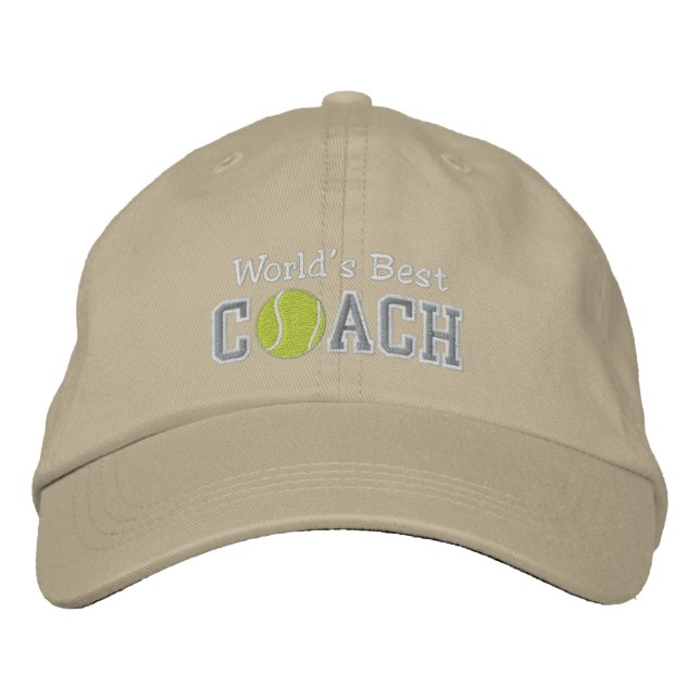 World's Best Tennis Coach Embroidered Baseball Hat (Front)