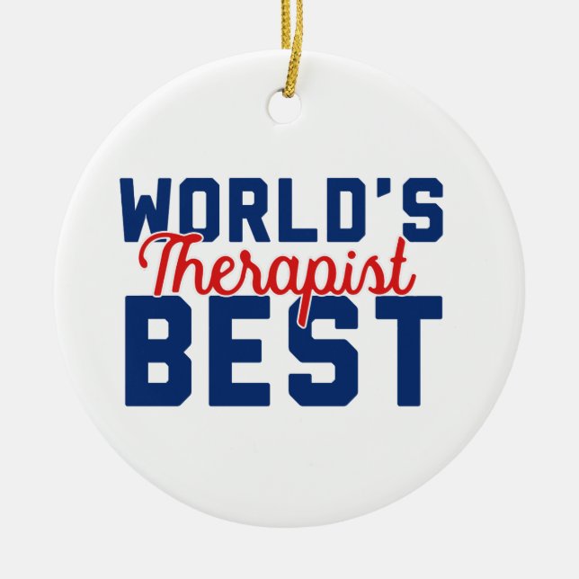 World's Best Therapist Ceramic Ornament (Front)