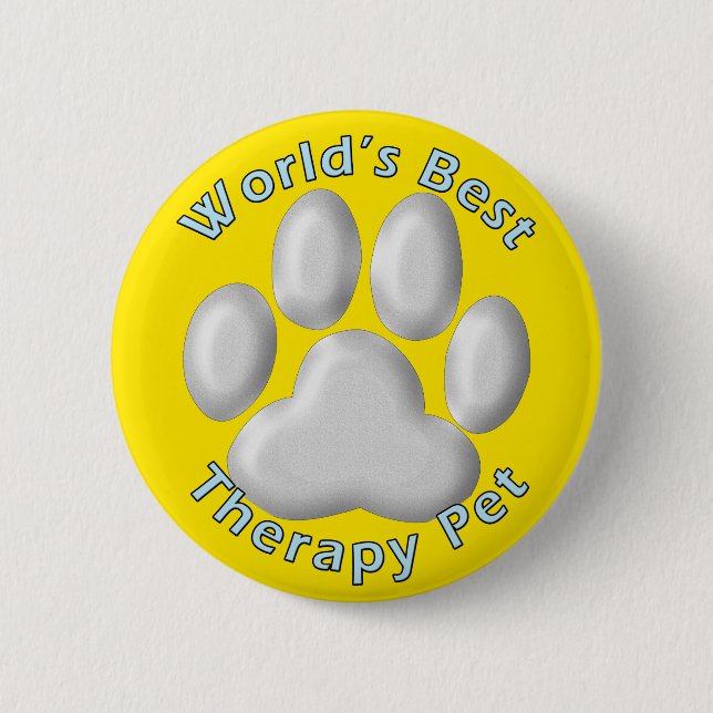 World's Best Therapy Pet Pinback Button (Front)