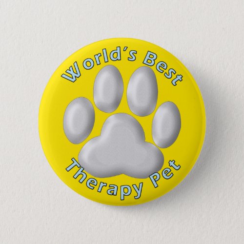 Worlds Best Therapy Pet Pinback Button
