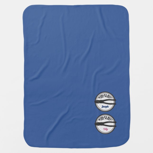 World's Best Tool Buddy Boy Girl Twins Baby Blanket (Front)