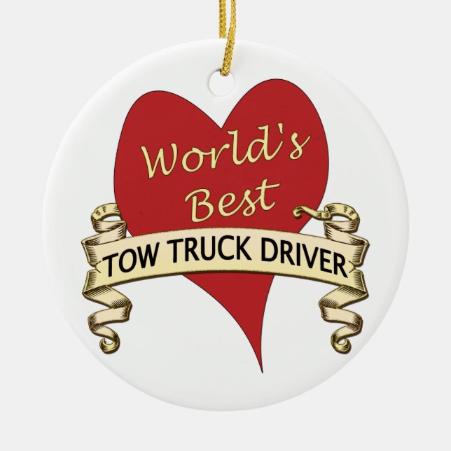 World's Best Tow Truck Driver Ceramic Ornament (Front)