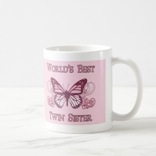 Worlds Best Twin Sister Butterfly Coffee Mug