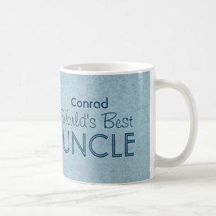 World's Best UNCLE Blue Grunge Custom Name V3 Coffee Mug