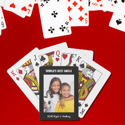 World&#39;s Best Uncle Custom Photo Playing Cards
