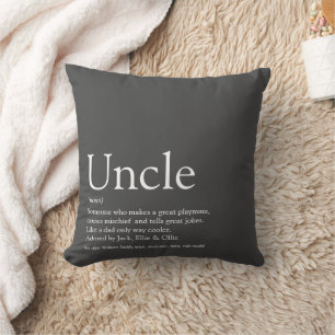 World's Best Uncle Funcle Definition Gray Throw Pillow