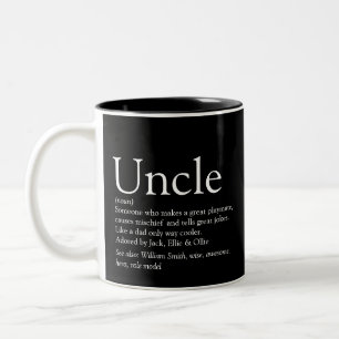 World's Best Uncle Funcle Modern Definition Black Two-Tone Coffee Mug