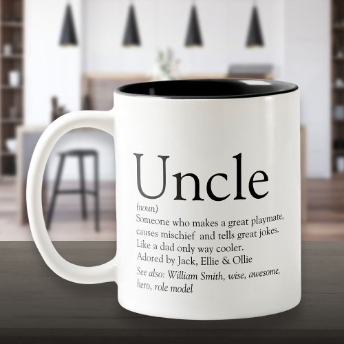 Worlds Best Uncle Funcle Modern Definition Fun Two_Tone Coffee Mug