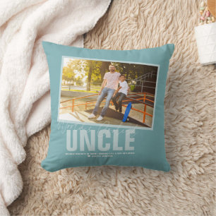 World's Best Uncle Modern Photo Collage Throw Pillow