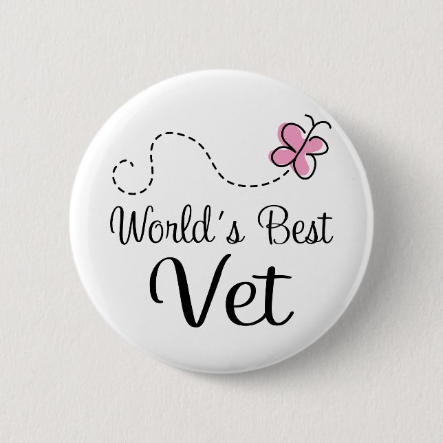 World's Best Vet Veterinarian Button (Front)