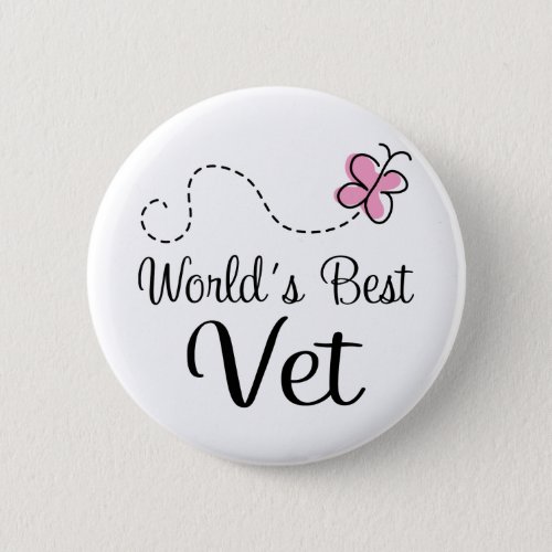 Worlds Best Vet Veterinarian Button