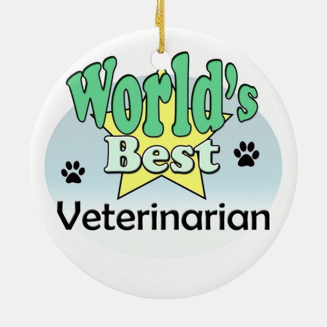 World's best Veterinarian Ceramic Ornament (Back)