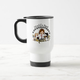 World's Best Veterinarian Mug - Female Brown Hair