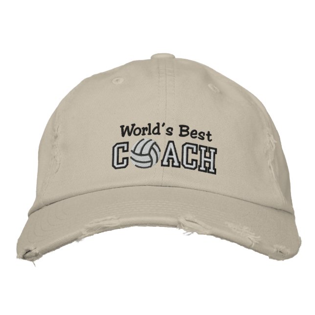 World's Best Volleyball Coach Embroidered Baseball Hat (Front)