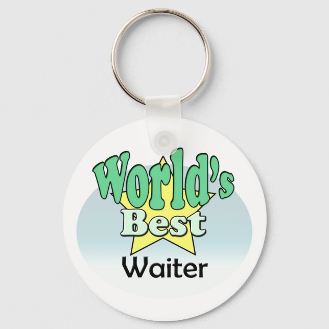 World's Best Waiter Keychain (Front)