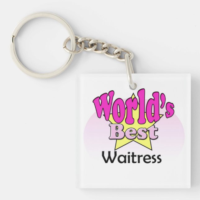 World's Best Waitress Keychain (Front)