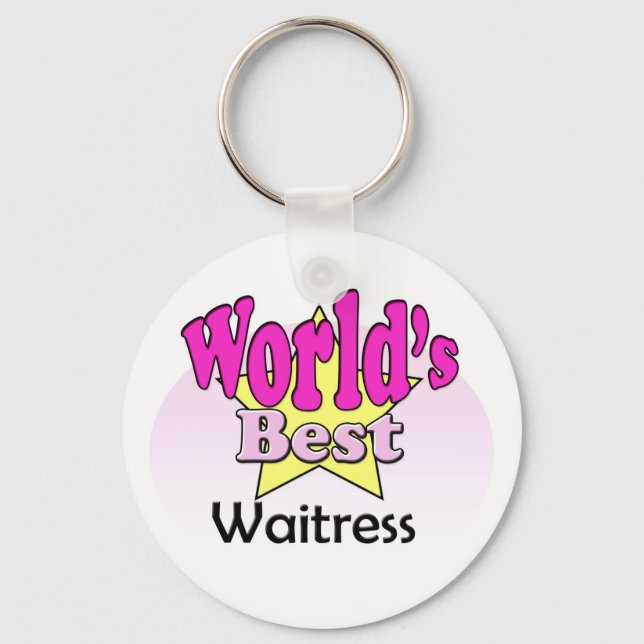 World's Best Waitress Keychain (Front)