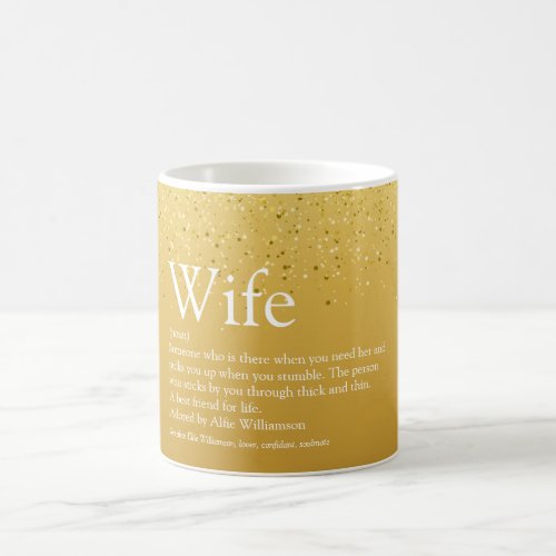 Worlds Best Wife Definition Gold Glitter Glam Coffee Mug