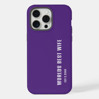 Worlds Best Wife Elegant Purple &White iPhone 15 Pro Max Case