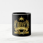 World's Best Wife Fun Gold Black Two-Tone Coffee Mug<br><div class="desc">The perfect gift for the world's best wife. Personalize the name to create a unique gift. A perfect way to show her how amazing she is every day. Designed by Thisisnotme©</div>