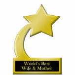 World's Best Wife & Mother, Gold Star Award Trophy Statuette