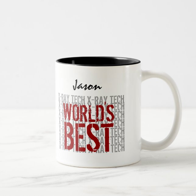 World's Best X-RAY TECH Custom Name B29L Two-Tone Coffee Mug (Right)