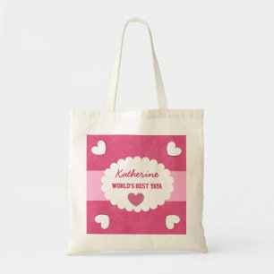 World's Best YaYa Custom Name Grandmother Gift Tote Bag