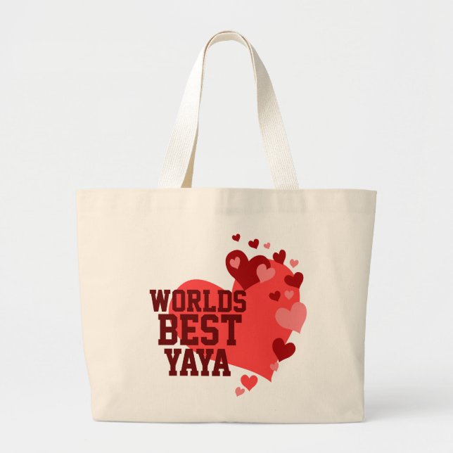 Worlds Best YaYa Personalized Large Tote Bag (Front)
