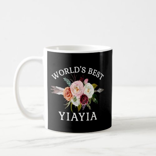 WorldS Best Yiayia Arrow Flower Bouquet Grandma Coffee Mug