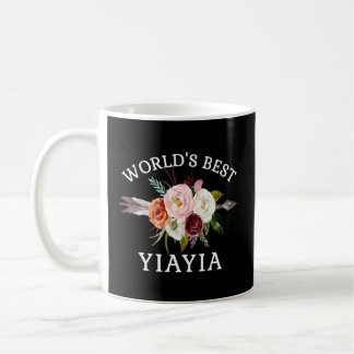 World'S Best Yiayia Arrow Flower Bouquet Grandma Coffee Mug