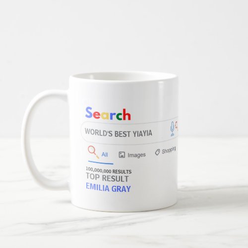 WORLDS BEST YIAYIA Funny Top Search Result Coffee Mug