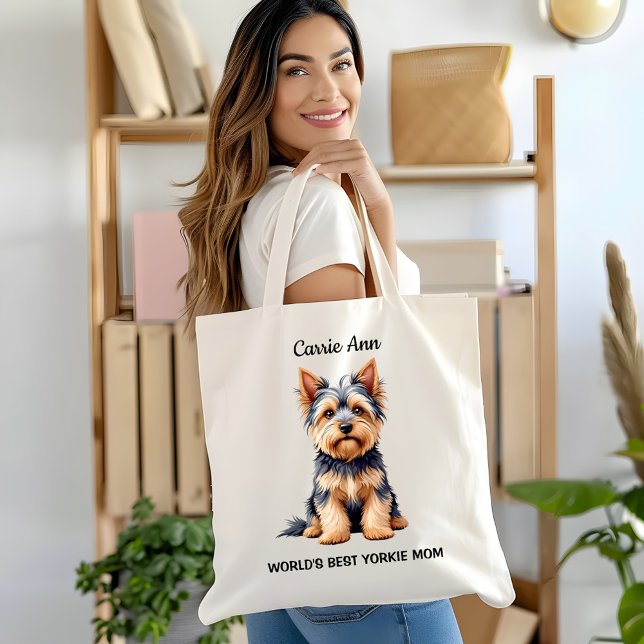 World's Best Yorkie Mom with Picture Tote Bag (Creator Uploaded)