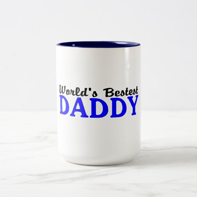 Worlds Bestest Daddy Two-Tone Coffee Mug (Center)