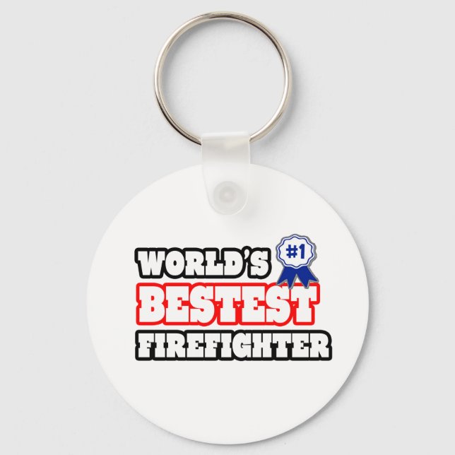 World's Bestest Firefighter Keychain (Front)