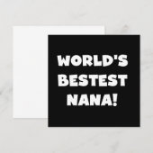 World's Bestest Nana Black and White Tshirts (Front/Back)