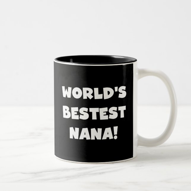 World's Bestest Nana Black and White Tshirts Two-Tone Coffee Mug (Right)