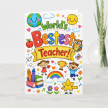 World's Bestest Teacher Cute Teacher Appreciation