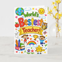 World's Bestest Teacher Cute Teacher Appreciation