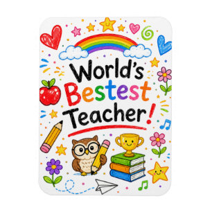 World's Bestest Teacher Cute Teacher Appreciation Magnet