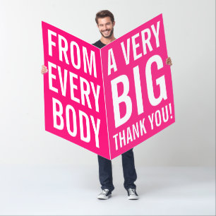 World's biggest enormous XXL size custom thank you Card