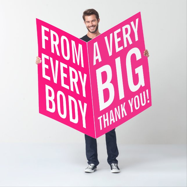 World's biggest enormous XXL size custom thank you Card (In Situ)